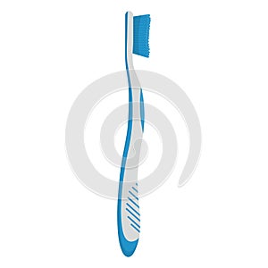 Toothbrush blue color cartoon isolated on white background. Teeth protection, oral care, dental health concept design for