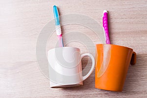 A toothbrush cup