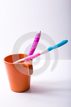A toothbrush cup