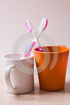 A toothbrush cup