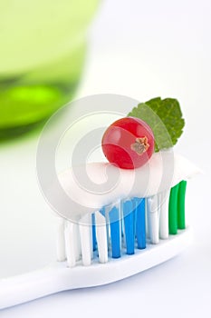 Toothbrush With Fresh Minty Toothpaste