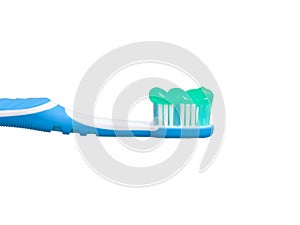Toothbrush with toothpaste on.
