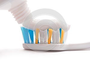 Toothbrush, toothpaste, tube