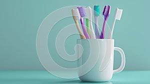 The toothbrushes in a cup.AI generated image