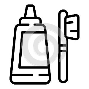 Toothcare toothbrush icon, outline style