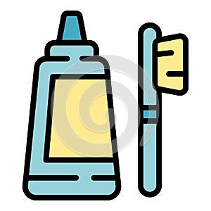 Toothcare toothbrush icon vector flat