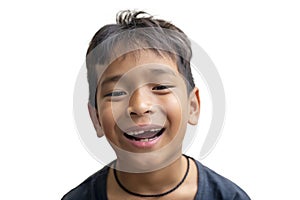 Toothless child Laughing, looking at the camera