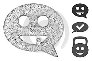 Toothless Smiley Message Polygonal Web Vector Mesh Illustration
