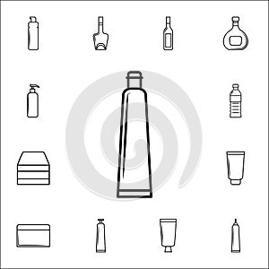 Toothpaste icon. Bottle icons universal set for web and mobile