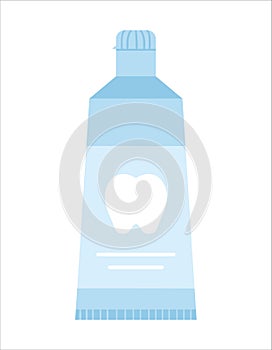 Toothpaste icon isolated on white background. Vector tooth care tool. Element for cleaning teeth. Dentistry equipment illustration