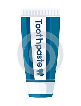 Toothpaste in a plastic tube with a label vector illustration isolated on white background