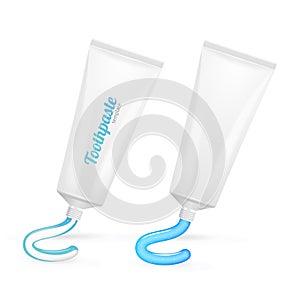 Toothpaste Template Mockup Set. Vector photo