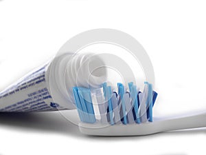 Toothpaste and toothbrush teeth healty