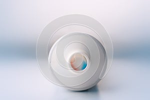 Toothpaste tube - front view close-up