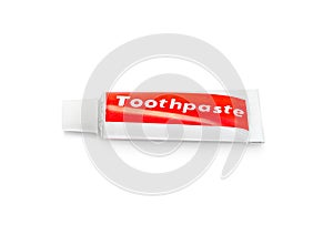 Toothpaste tube isolated on white background