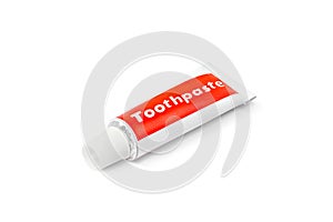 Toothpaste tube isolated on white background