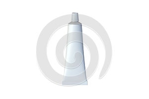 Toothpaste tube isolated on white background. Top view.