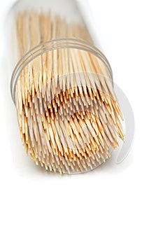 Toothpick in a box On a white background.