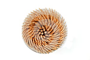 Toothpick in a box On a white background.