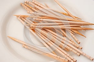 Toothpicks on a plate