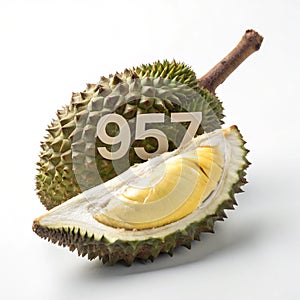 Toothsome Durian Isolated on White Background photo
