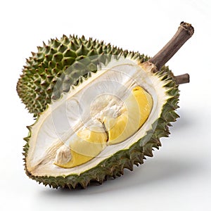 Toothsome Durian Isolated on White Background photo