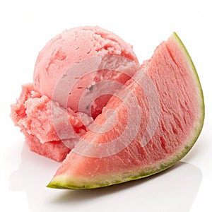 Toothsome Watermelon Sorbet isolated on white background photo