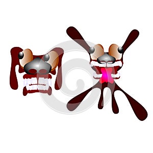 Toothy dog cartoon