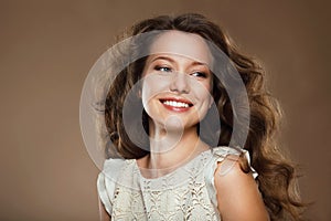 Toothy Smile. Portrait of Happy Lovely Brunette