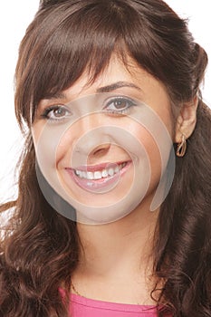 Toothy smiling brunette