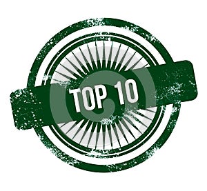 top 10 - green grunge stamp