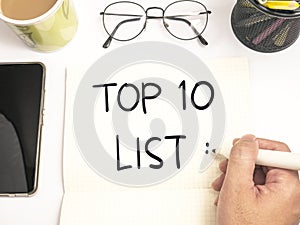 Top 10 List, Motivational Words Quotes Concept