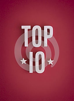 Top 10 sign lettering on solid background