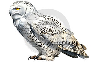 Top 20 Snowy owl action, Watercolor predator animals wildlife.