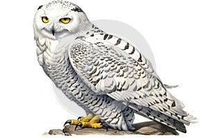 Top 20 Snowy owl action, Watercolor predator animals wildlife.