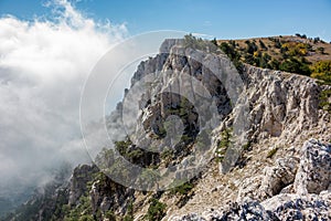 At the top of the Ai-Petri mountain, Crimea