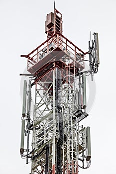 Top antennas of GSM mast tower