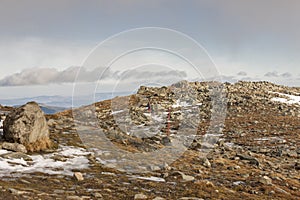 Top of Babia Gora in National Park Babiogorski Park Narodowy,