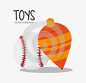 Top and baseball toy and game design