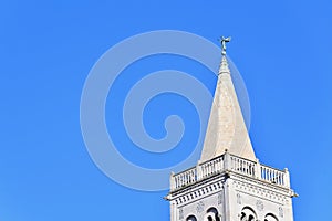 Top of Bell Tower of Cathedral of St. Anastasia in Zadar Old Town, Croatia photo