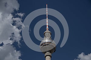 The top of the Berlin television tower 