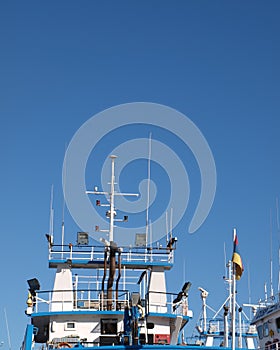 Top of a big fishing boat in Madeira