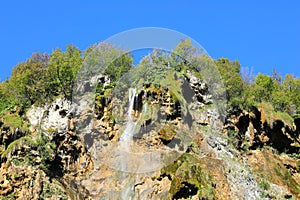 Top of Big Waterfall on Plitvicka Jezera in Croatia photo