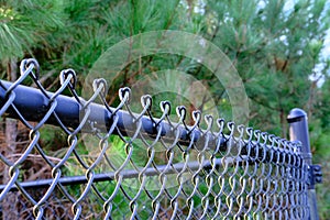 Top of Black Chain Link Fence