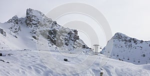 Top of Blackcomb Mountain Ski Resort. Whistler, BC, Canada.