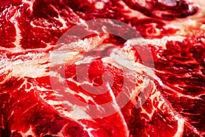 Top blade steak, raw beef structure
