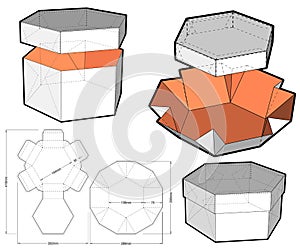 Top and Bottom hexagonal self assembly and Die-cut Pattern.