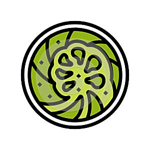 top bowl wasabi sauce food color icon vector illustration