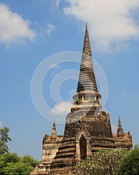 Top of Buddhist temples in Ayuthaya, Thailand