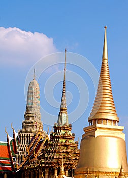 Top of Buddhist temples in Bangkok, Thailand